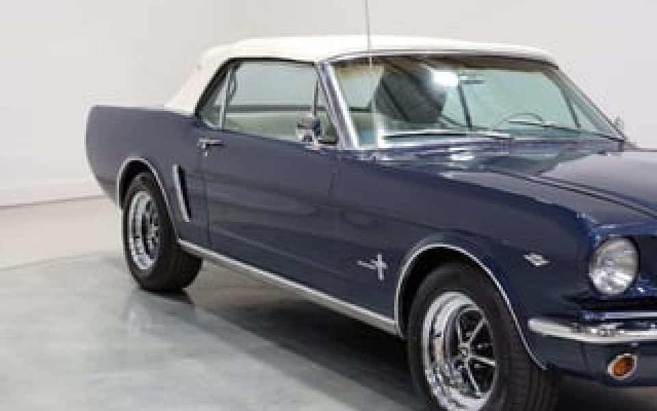 For sale 1964 1/2 Ford Mustang Convertible 289ci 4sp Man - Caspian Blue   Now for sale is this absolutely gorgeous Caspian Blue '65 Mustang Convertible. A quality example featuring the D code 289ci 4V... Sydney Showroom